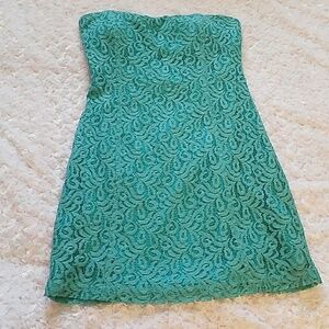 Lace strapless dress